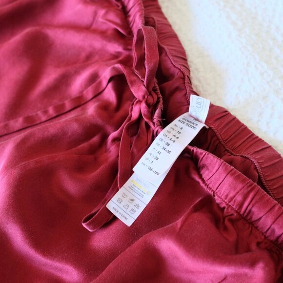 LILYSILK 100% Mulberry Silk Red Pajamas Long Sleeves Pants Set - Picture 11 of 16
